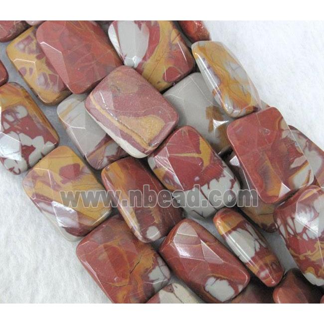 natural Noreena jasper beads, faceted rectangle