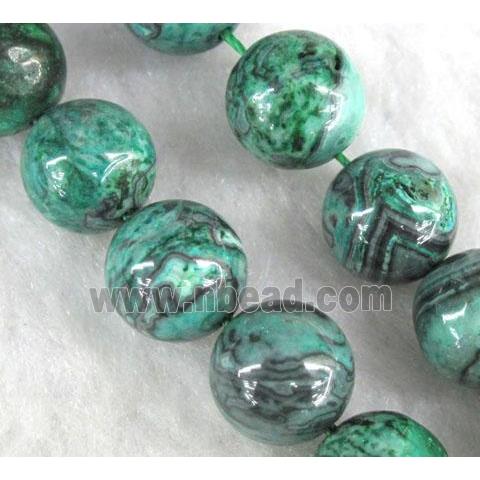 round green picture jasper beads