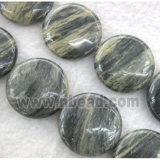 natural Seraphinite beads, flat round