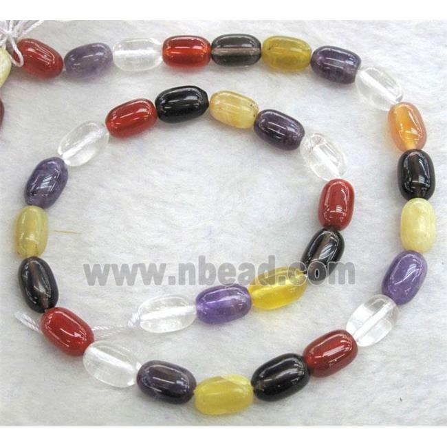 mixed gemstone beads, barrel