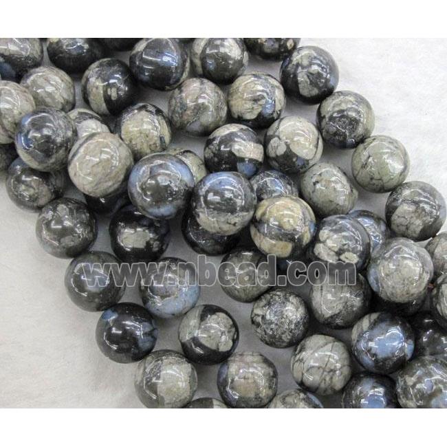 round Gray Opal Stone Beads