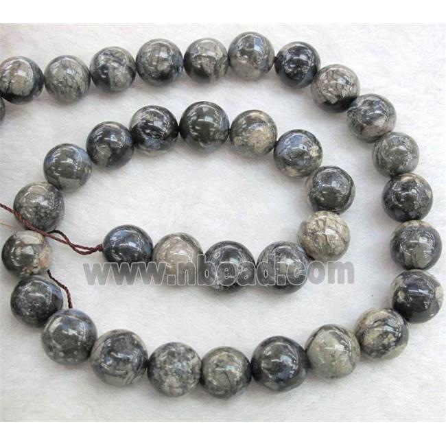 round Gray Opal Stone Beads