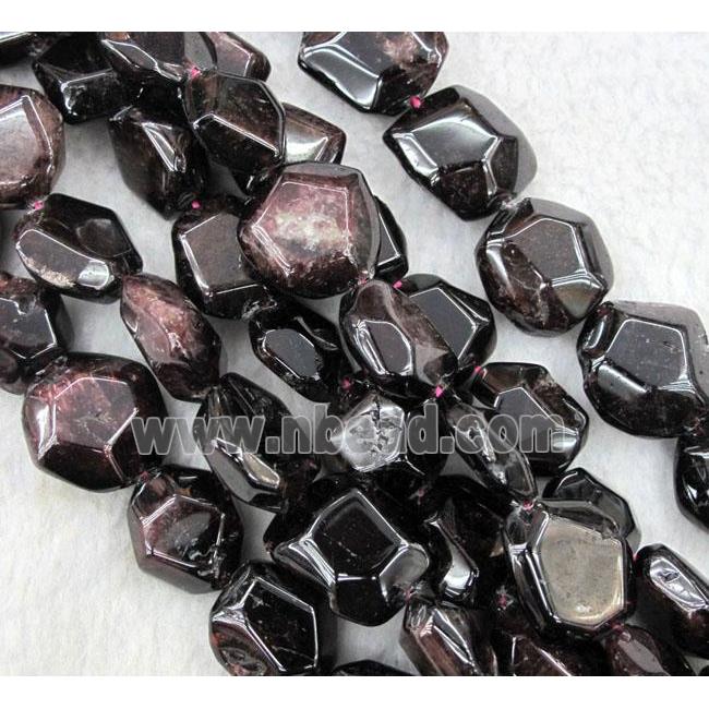 Garnet Beads, dark-red, freeform