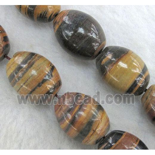 brown Opal Stone Beads, barrel