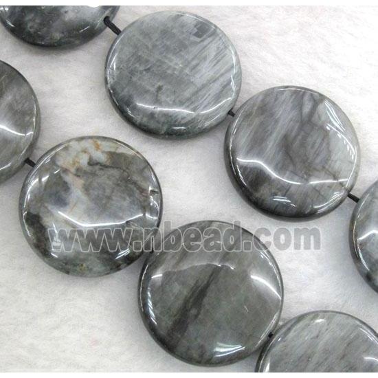 natural hawk Eye Stone beads, flat-round