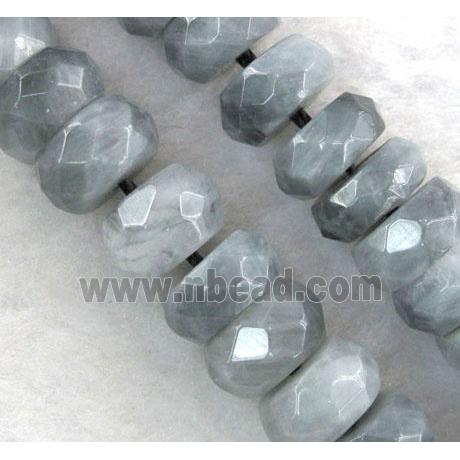 natural hawk Eye Stone beads, faceted rondelle