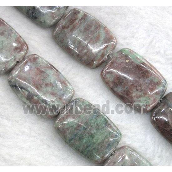 Red Green Garnet Beads, rectangle