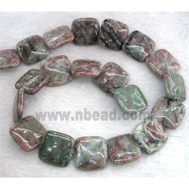 Red Green Garnet Beads, square