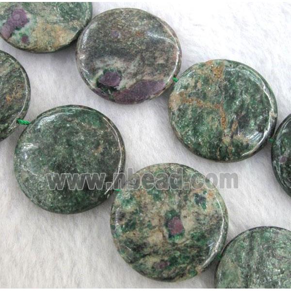 natural Emerald Beads, flat round