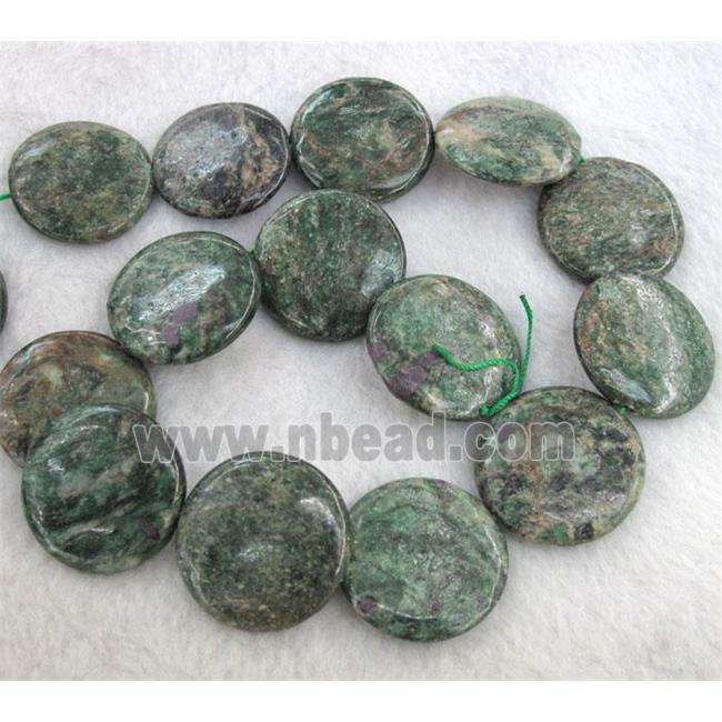 natural Emerald Beads, flat round