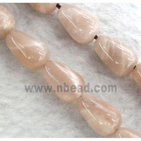 pink Sunstone beads, teardrop