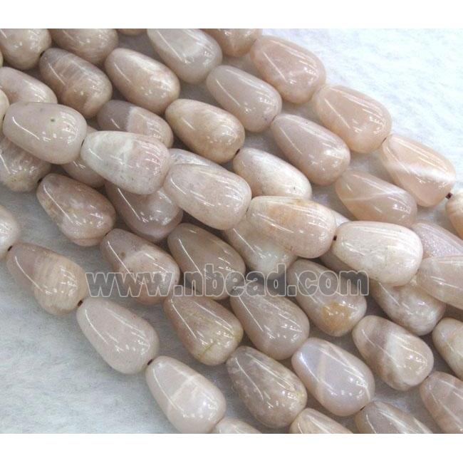 pink Sunstone beads, teardrop