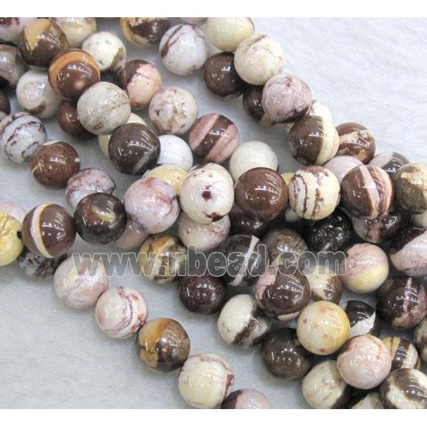 round Zebra Jasper Beads