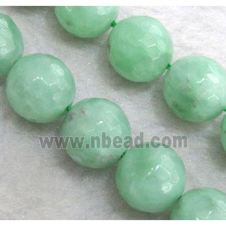 Chinese Nephrite Jade Beads Green Faceted Round