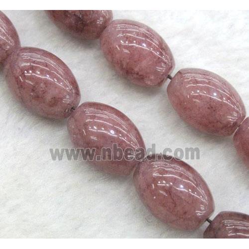 Strawberry Quartz beads, barrel