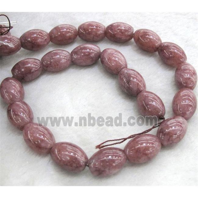 Strawberry Quartz beads, barrel