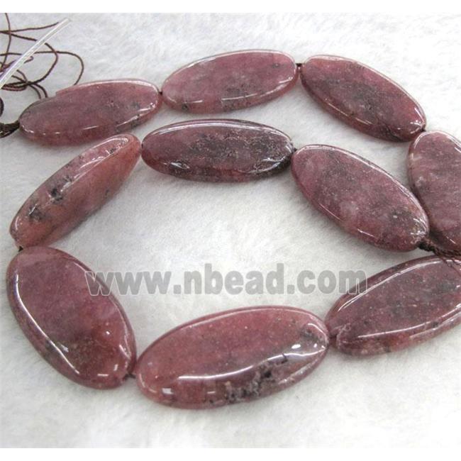 Strawberry Quartz bead, flat oval