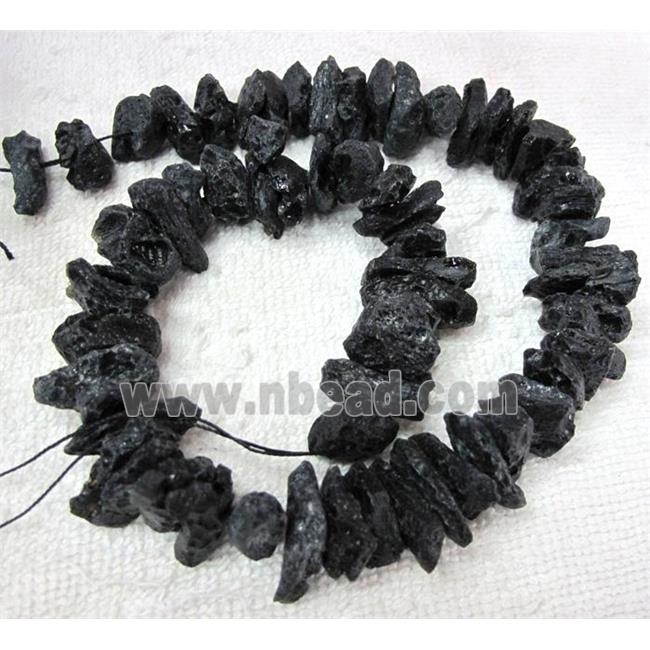 black Tourmaline bead, freeform