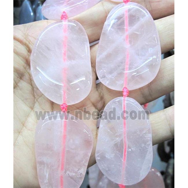 rose quartz bead, freeform