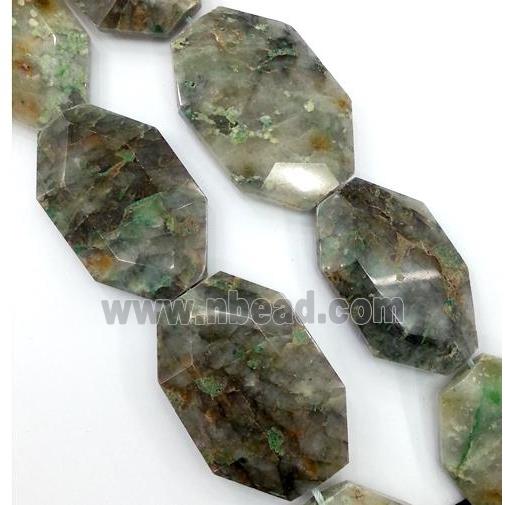 Australian Chrysoprase slice beads, faceted freeform