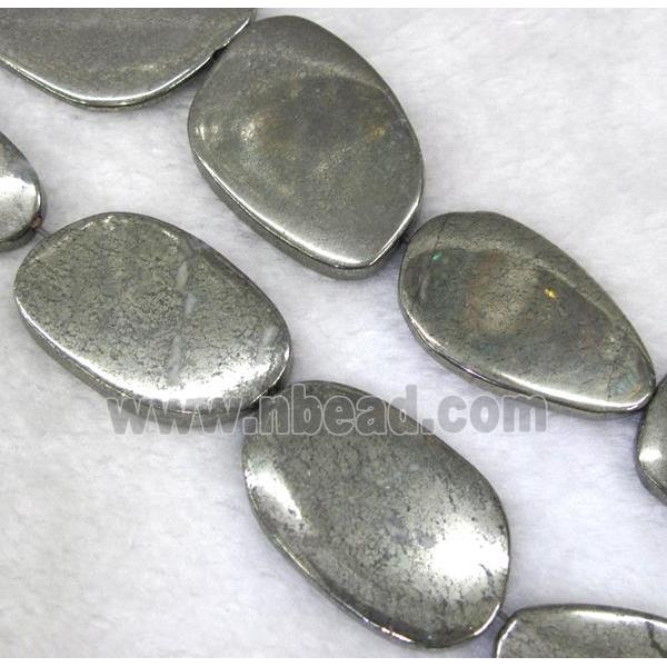 freeform Pyrite slice beads