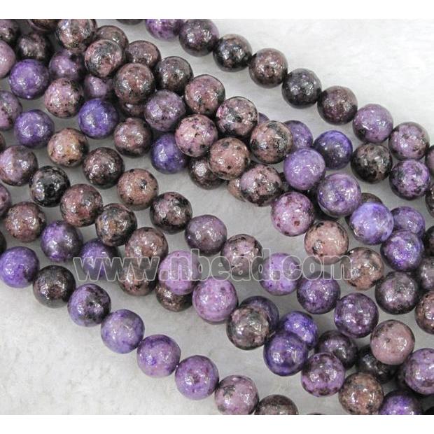 natural purple lepidolite beads, round