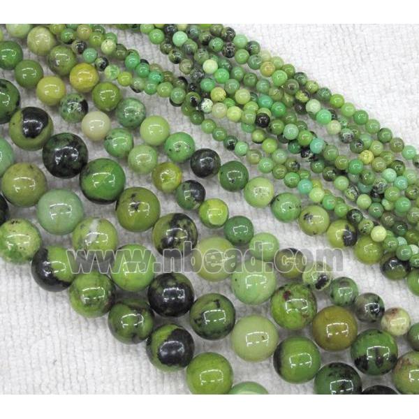 Australian Chrysoprase Beads, round, green