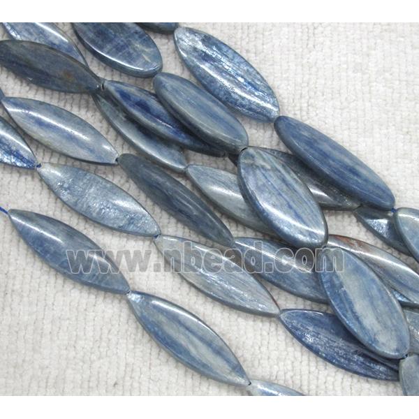 Kyanite bead, horse-eye shaped, blue