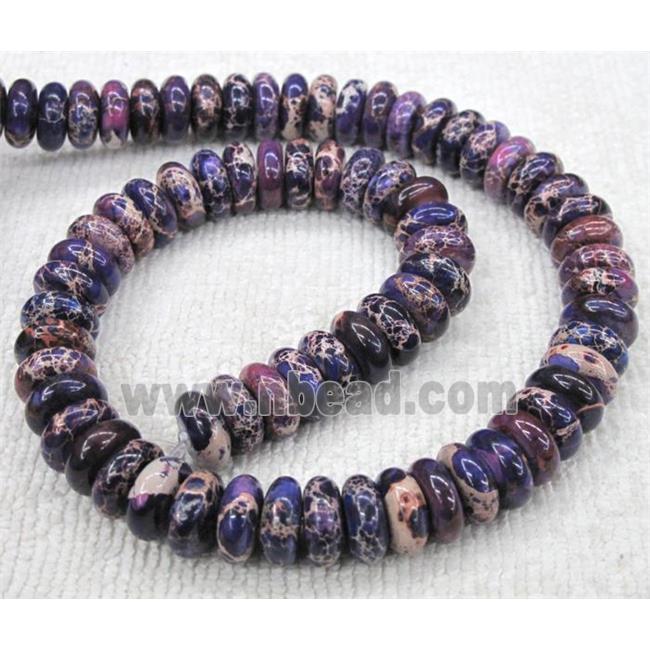 purple Sea Sediment beads, rondelle