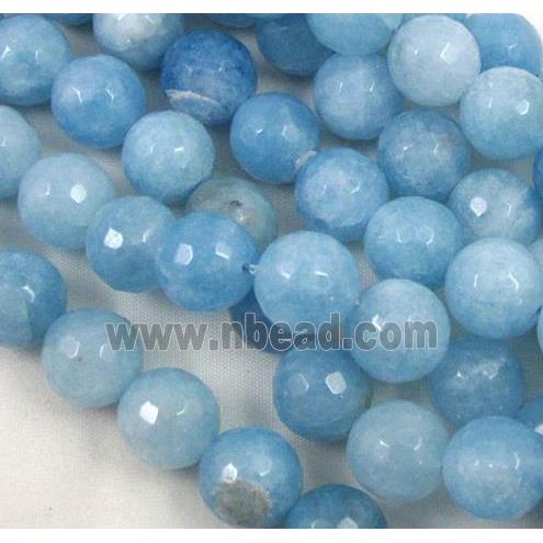 blue Sponge Quartz Beads, faceted round