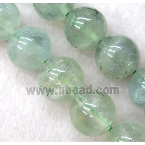 prehnite beads, round, lt.green