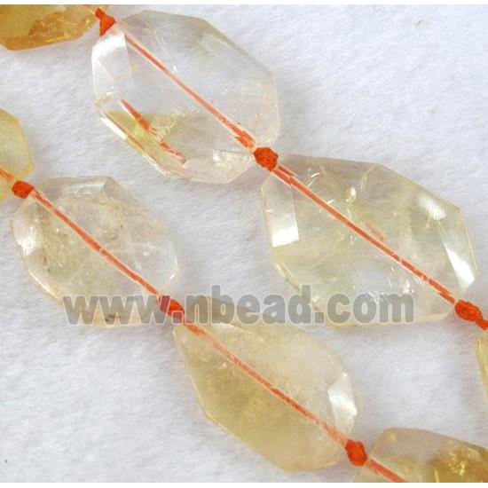 citrine bead, faceted freeform