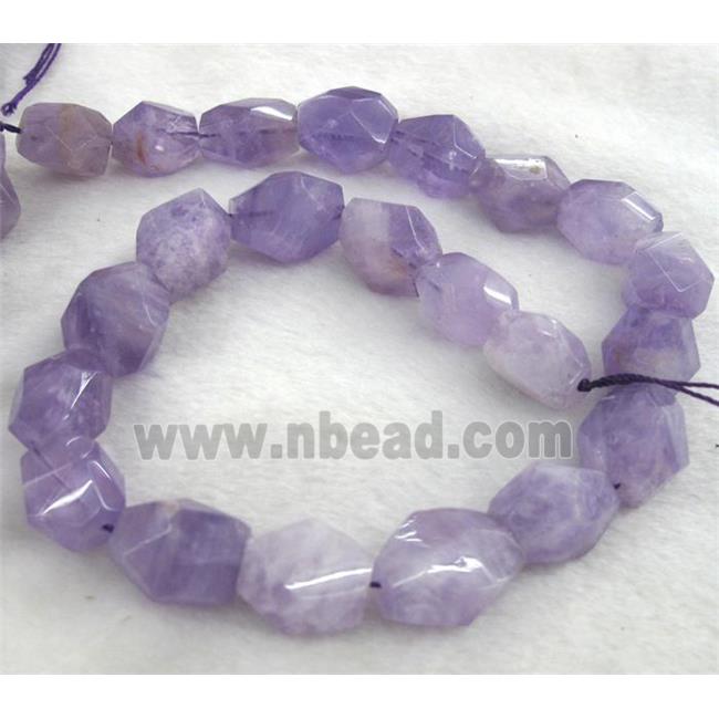 purple Chalcedony nugget beads, faceted freeform