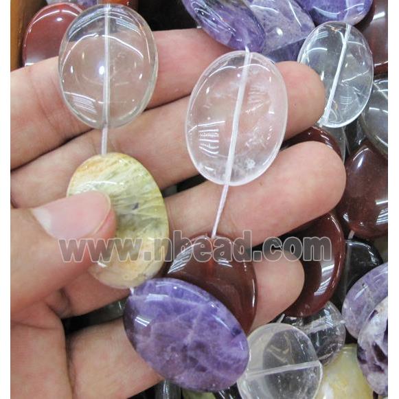 mix gemstone oval beads