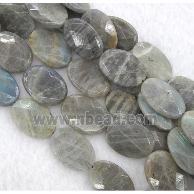 Labradorite bead, faceted oval