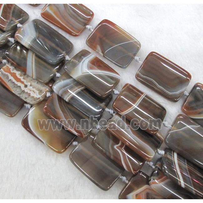 striped agate bead, rectangle