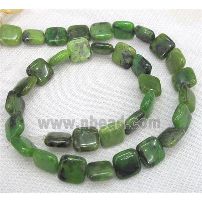 natural Australian Chrysoprase bead, square, green