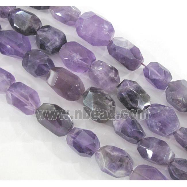 amethyst bead, faceted freeform