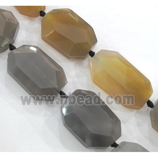 Agate beads, faceted freeform