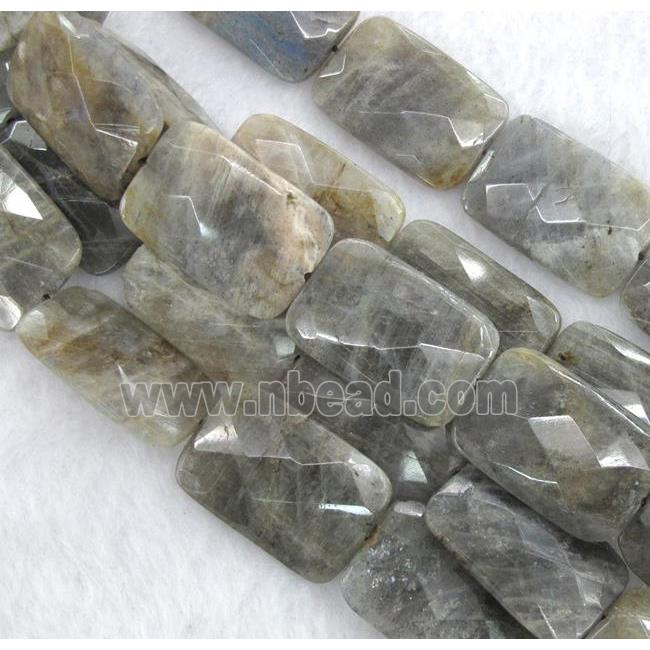 labradorite beads, faceted rectangle