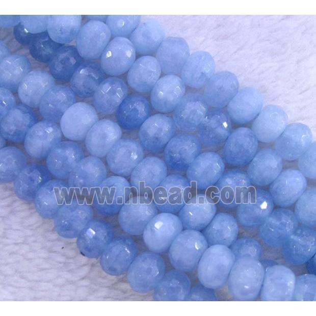 blue Sponge Quartz Beads, faceted rondelle