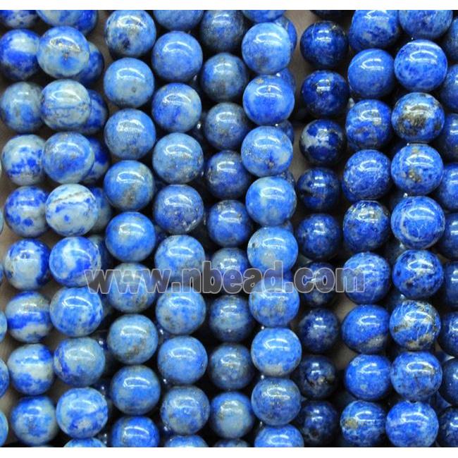 lapis lazuli beads, round, blue