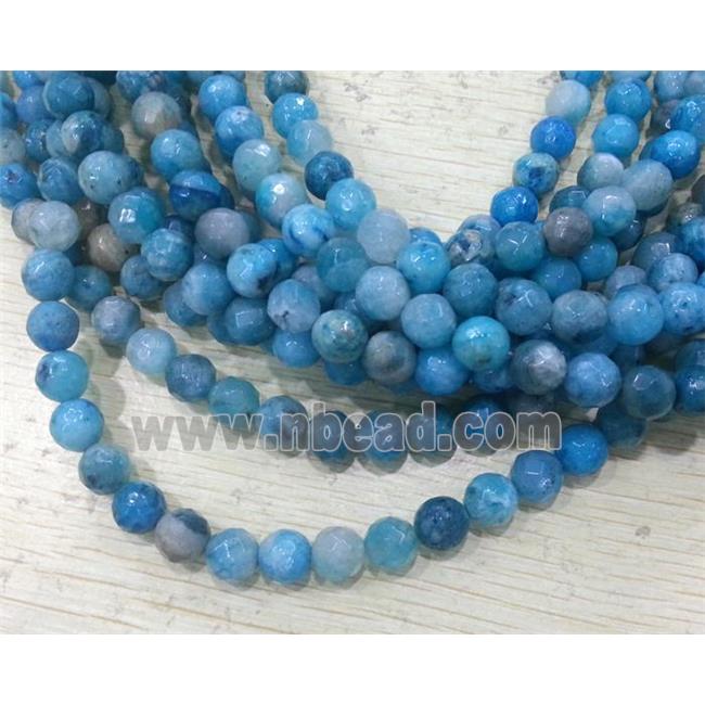 hemimorphite beads. faceted round, blue