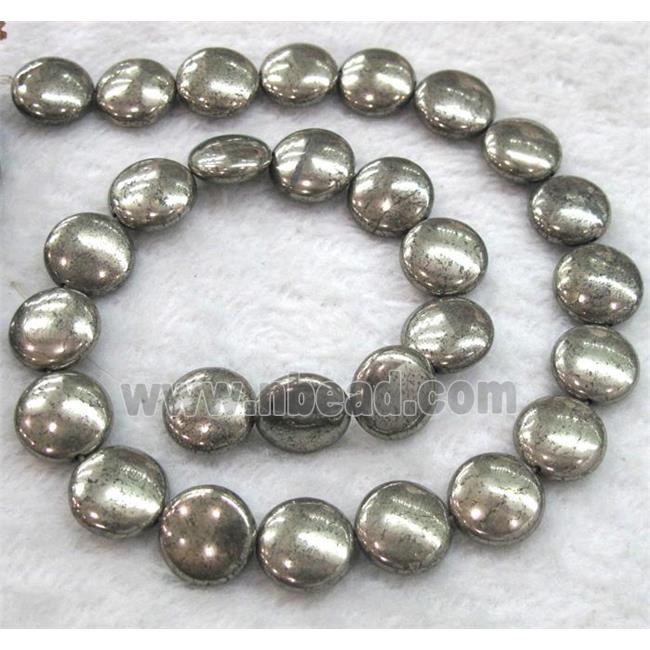 pyrite beads, falt-round