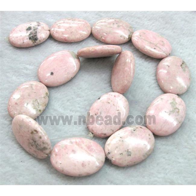 pink Rhodochrosite beads, oval