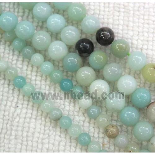 Amazonite beads, round, lt.blue