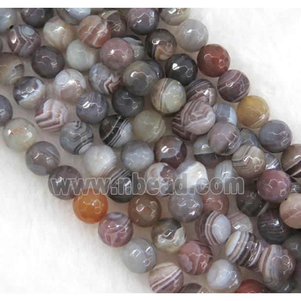 natural gray botswana agate beads, faceted gray