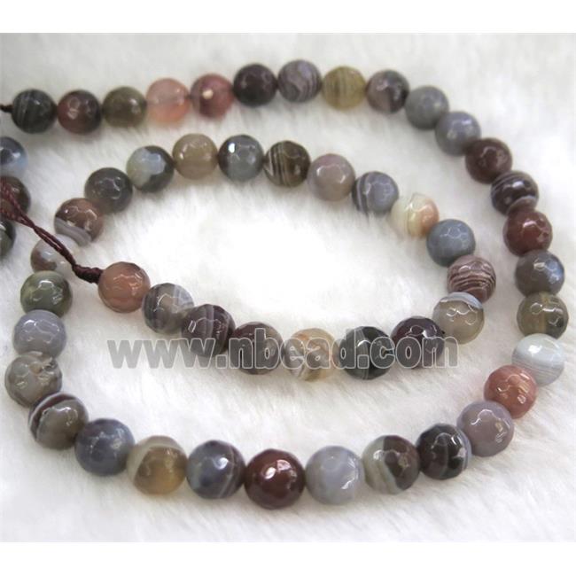 natural gray botswana agate beads, faceted gray