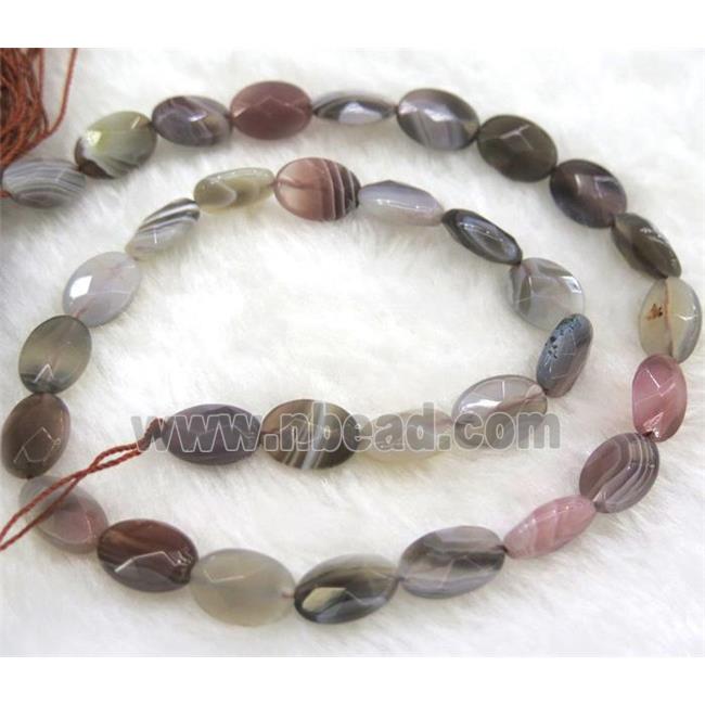 natural gray botswana agate beads, faceted oval