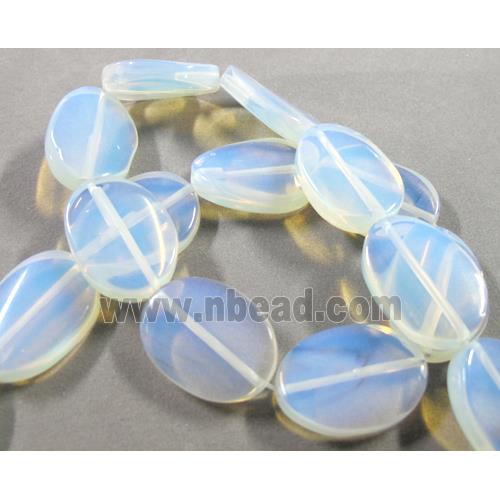 opalite beads, white, twist